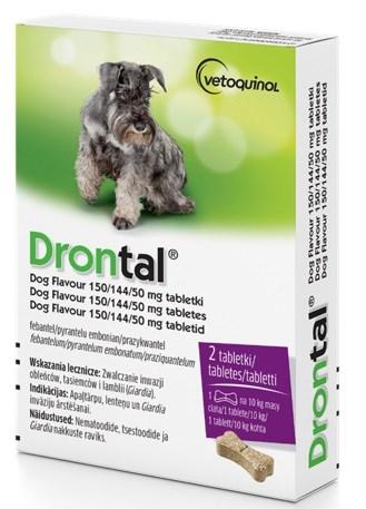 Vetoquinol Drontal – ormemiddel tabletter til hunde, 2 stk