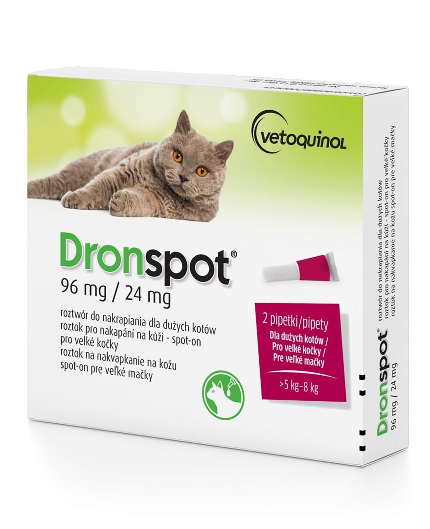 Vetoquinol Dronspot ormemiddel til kat – spot-on 5–8 kg (2 pipetter)