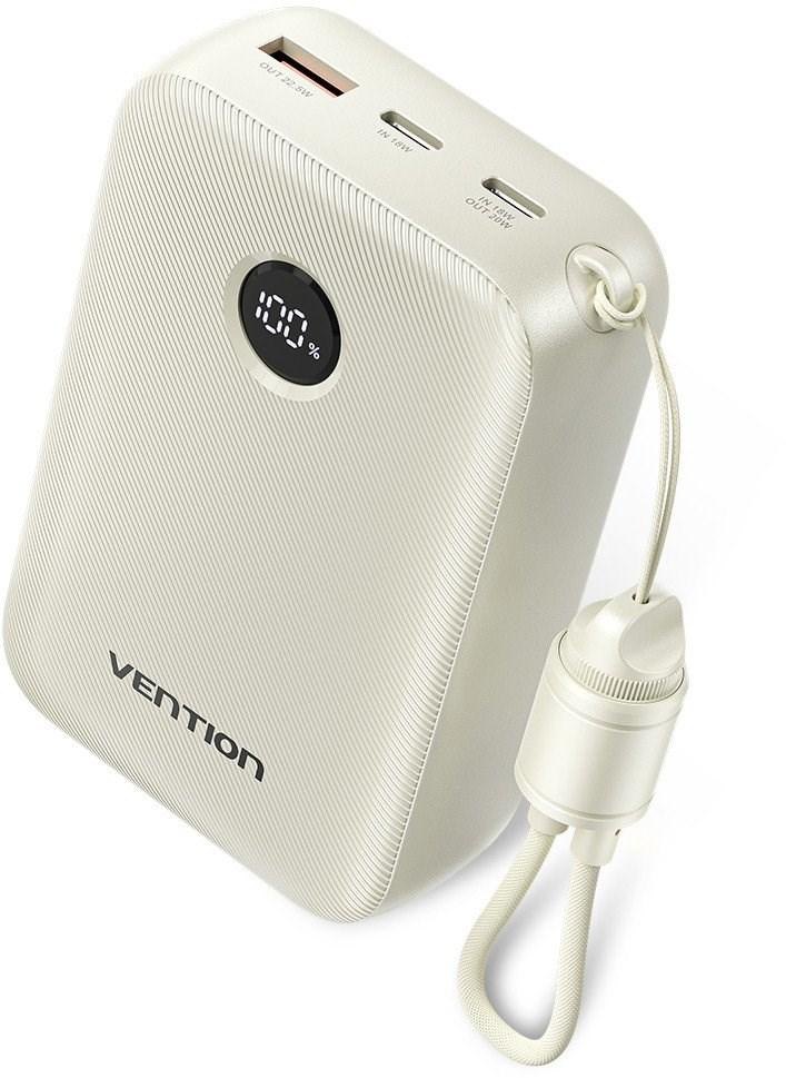 Powerbank Vention 20000mAh 2 x USB-C 1x USB-A z wyswietlaczem 22,5W bezowy