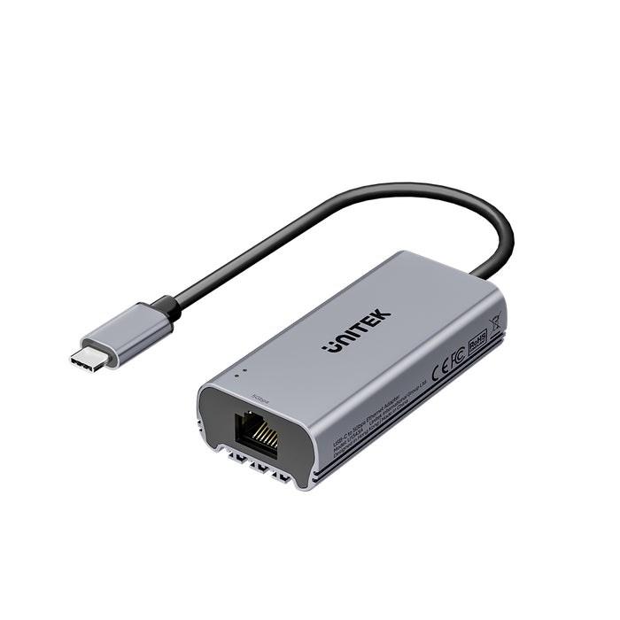 UNITEK USBâC til RJ45 netvÃ¦rksadapter â 5 Gbit/s, grÃ¥