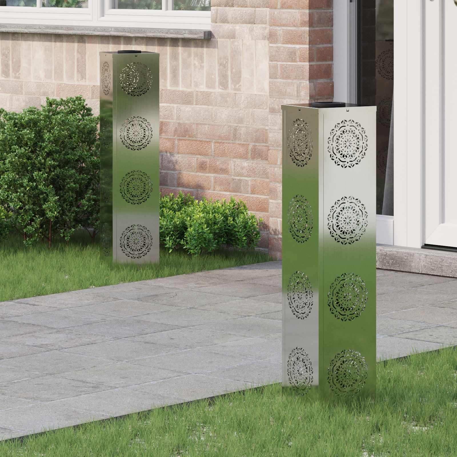 Solar LED sti lys 2 stk Galvaniseret Galvaniseret