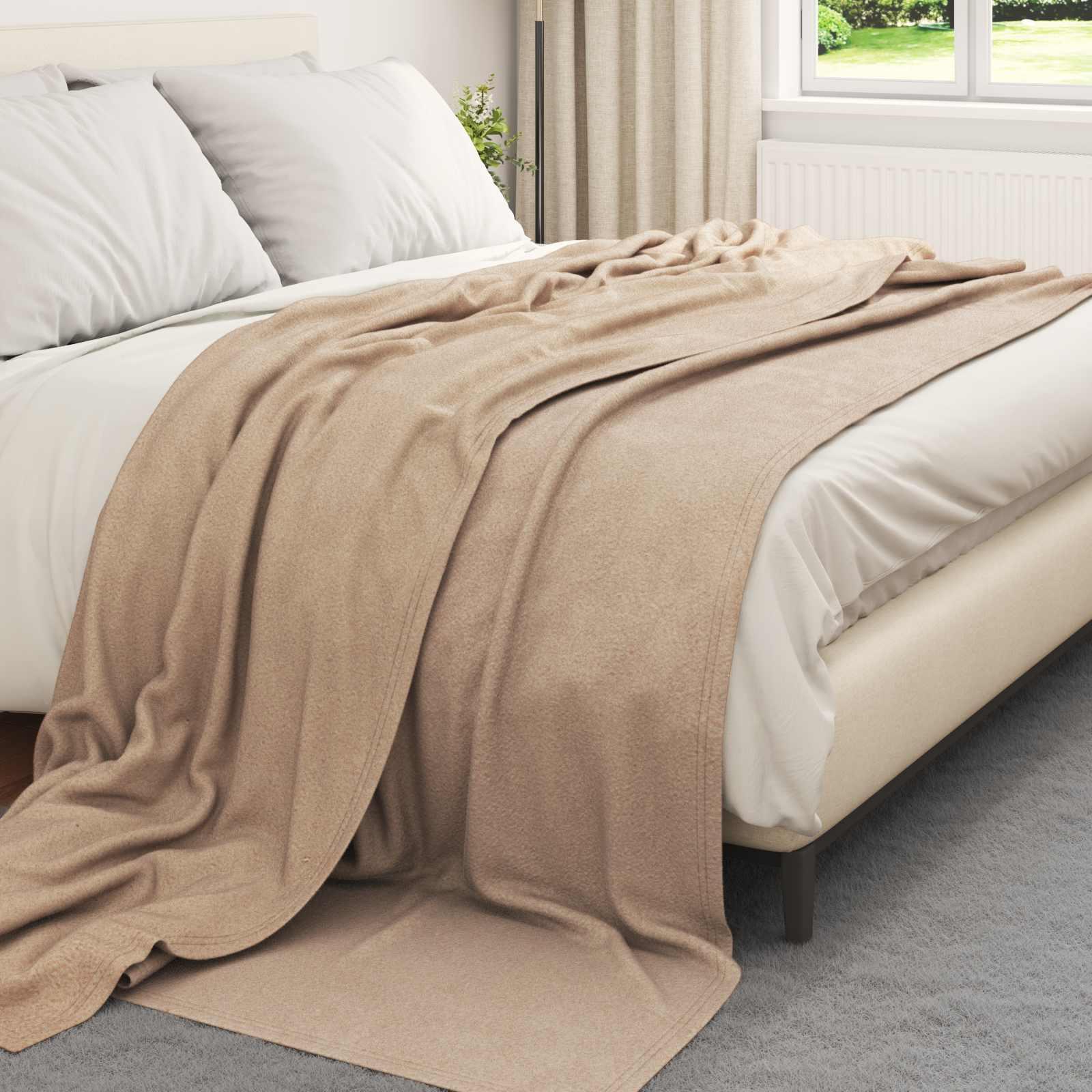 Kastetæpper 170 X 130 Cm Fleece - Camel / 220 x 240 cm / 6