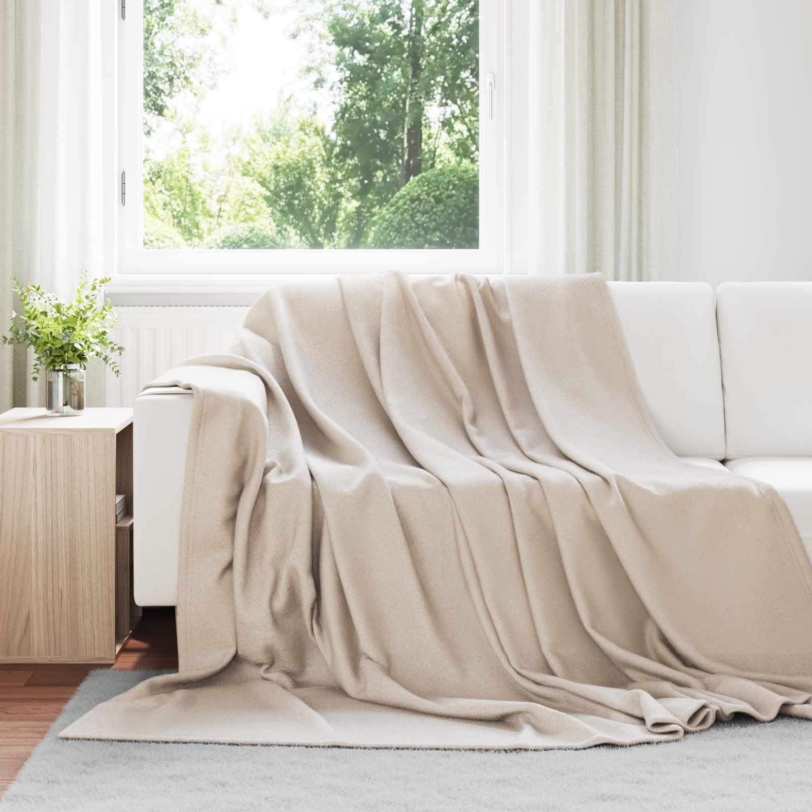 Kastetæpper 170 X 130 Cm Fleece - Beige / 240 x 270 cm / 6