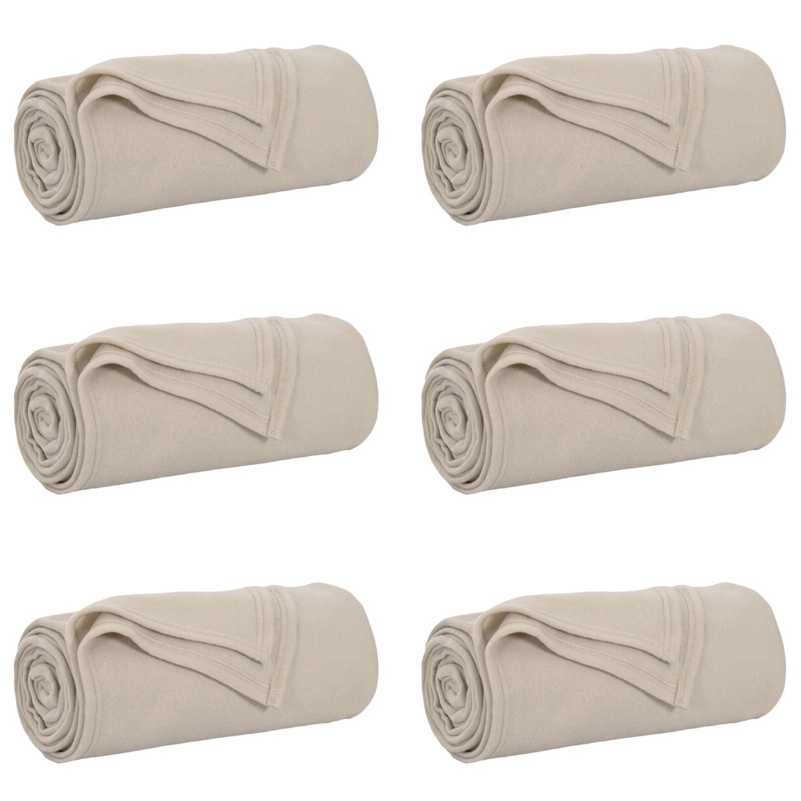 Kastetæpper 6 stk Beige 200 x 150 cm Fleece