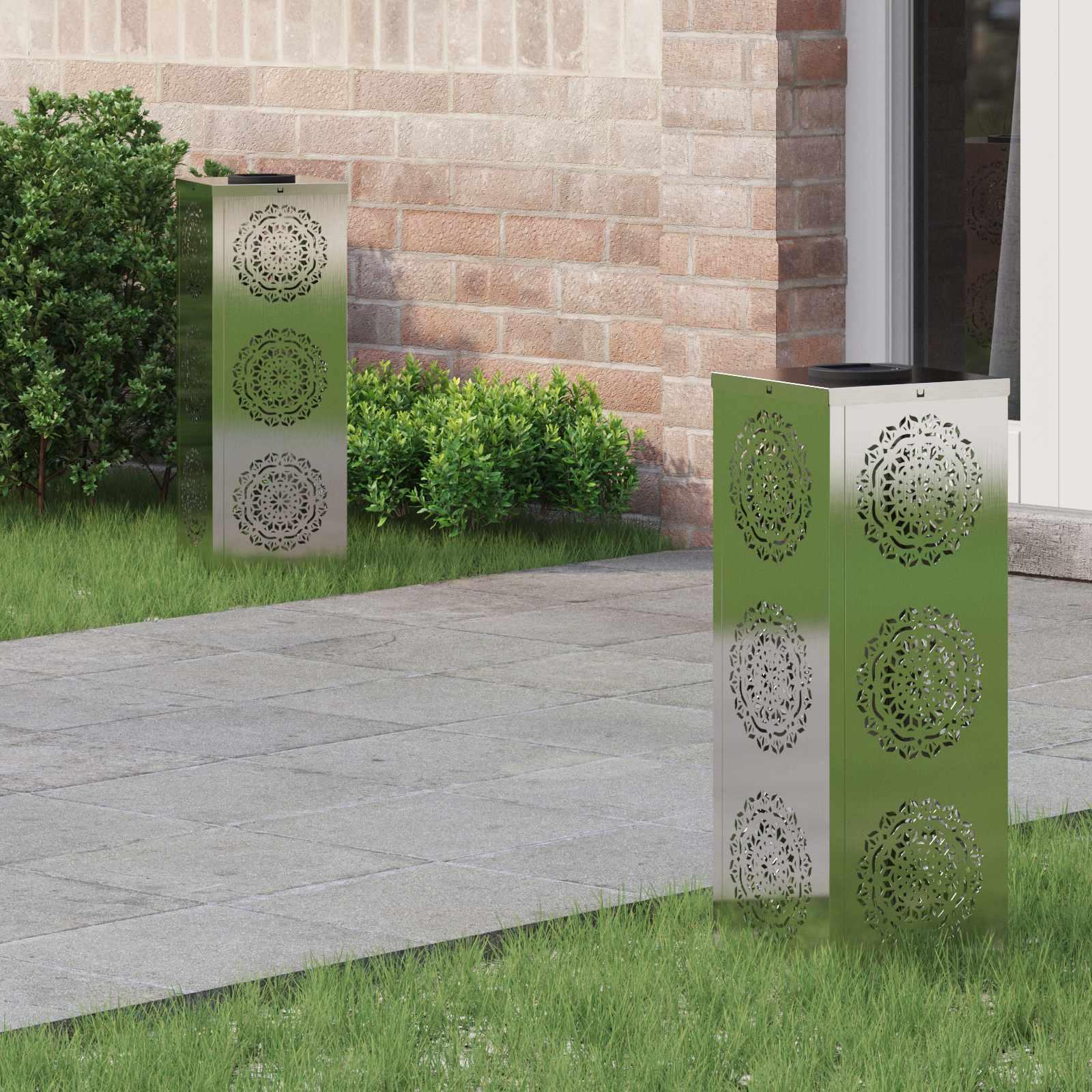 Solar LED sti lys 2 stk Rustfrit stål Rustfrit stål