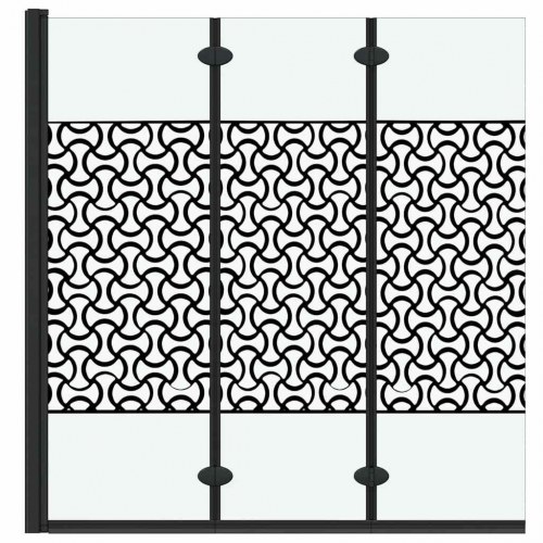 Bruser Indhegning Sort og Gennemsigtig 130 x 130 cm hærdet glas