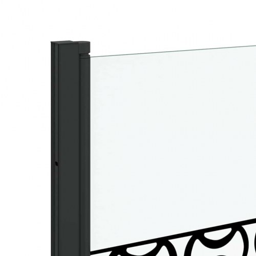 Bruser Indhegning Sort og Gennemsigtig 130 x 130 cm hærdet glas