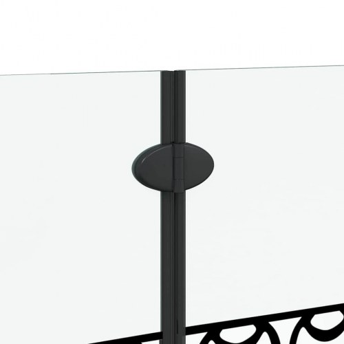 Bruser Indhegning Sort og Gennemsigtig 130 x 130 cm hærdet glas