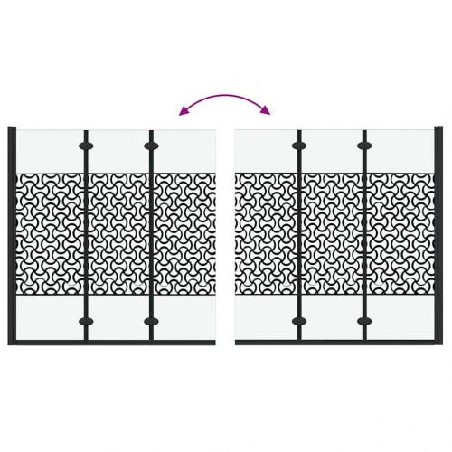 Bruser Indhegning Sort og Gennemsigtig 130 x 130 cm hærdet glas