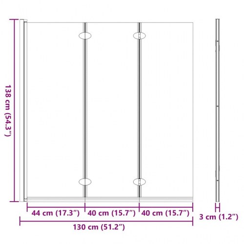 Bruser Indhegning Sort og Gennemsigtig 130 x 130 cm hærdet glas