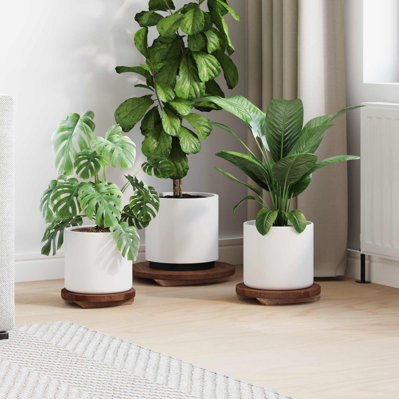 Plante Stool 3 stk Brun Mahogni Træ