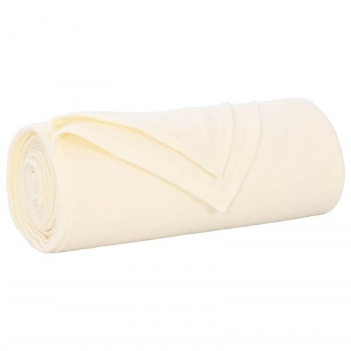 Throw tæppe Creme 170 x 130 cm Fleece