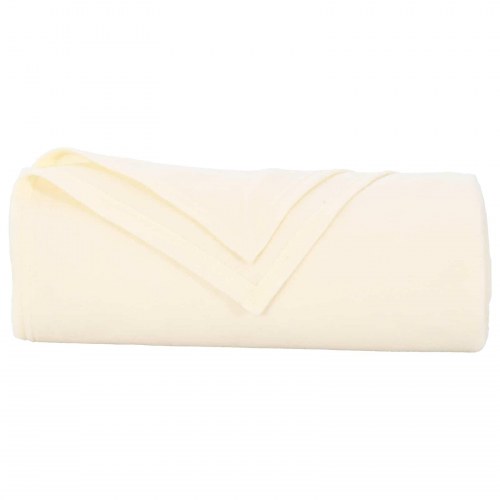 Throw tæppe Creme 170 x 130 cm Fleece