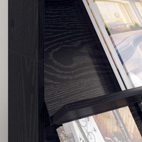 Magasin Rack med hylde Sort eg 70 x 41 x 126 cm Konstrueret træ