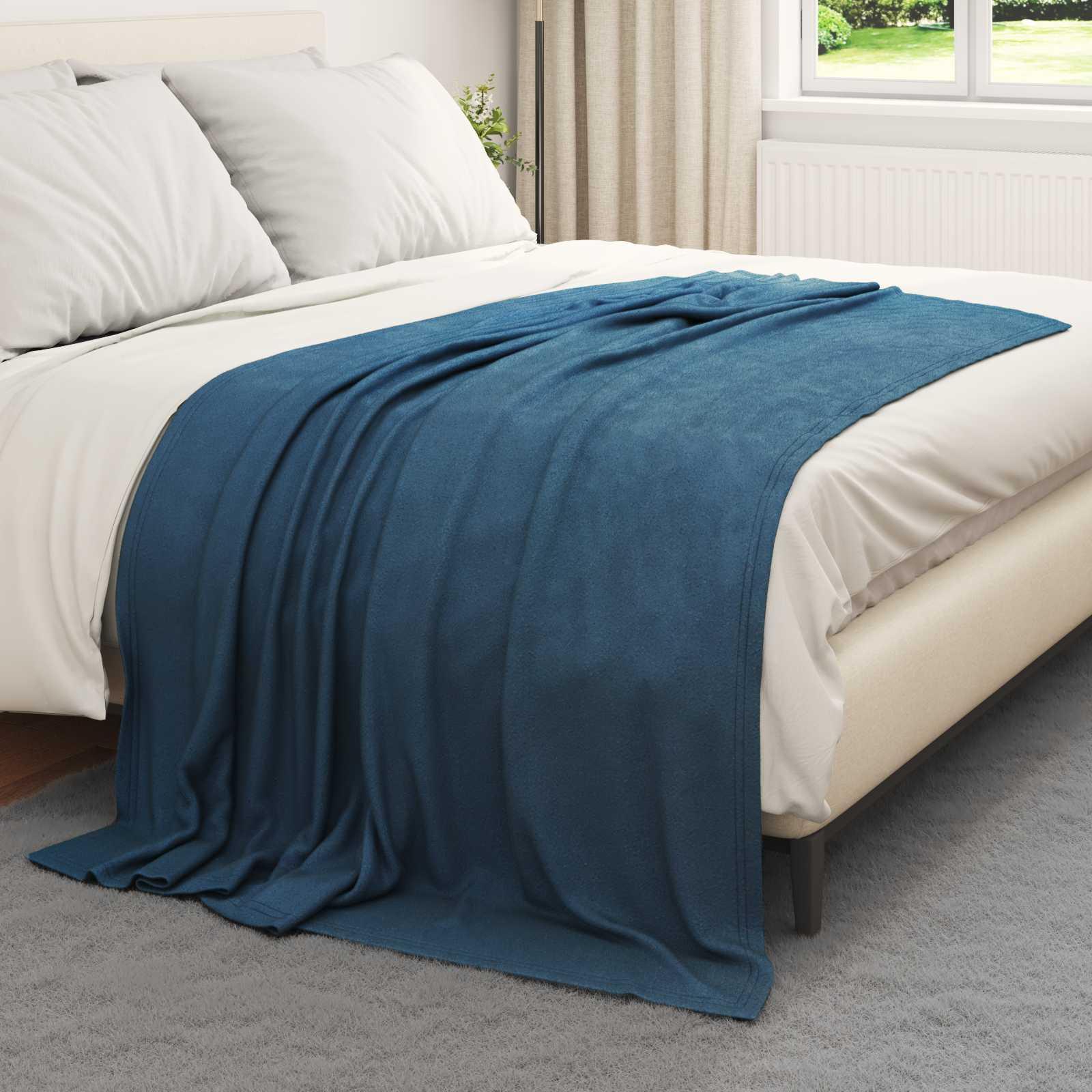 Throw tæppe Mørkeblå 200 x 150 cm Fleece