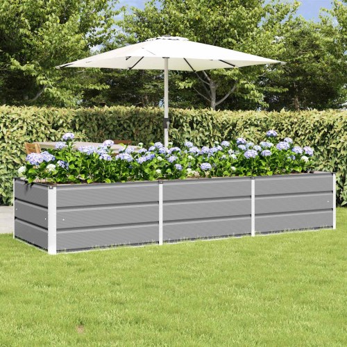 Plantekasse Lysegrå 240 x 80 x 45 cm Stål
