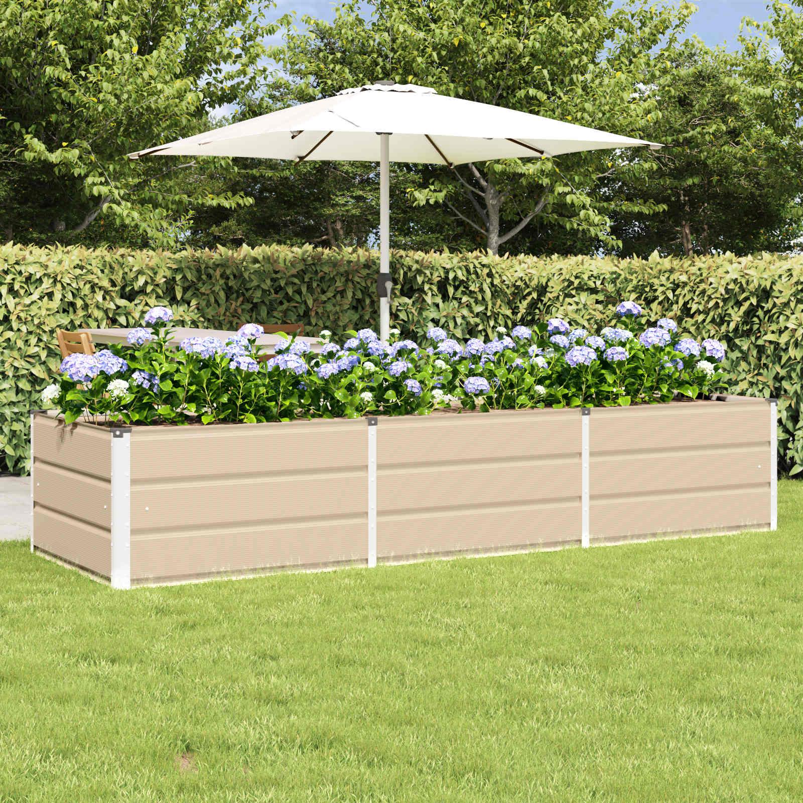 Plantekasse Elfenben 240 x 80 x 45 cm Stål