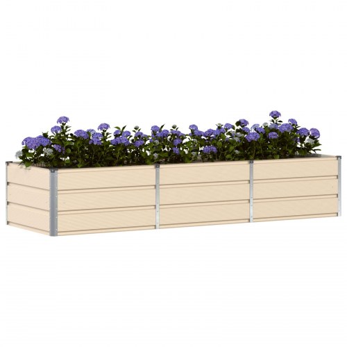 Plantekasse i stål - elfenben, 240 × 80 × 45 cm