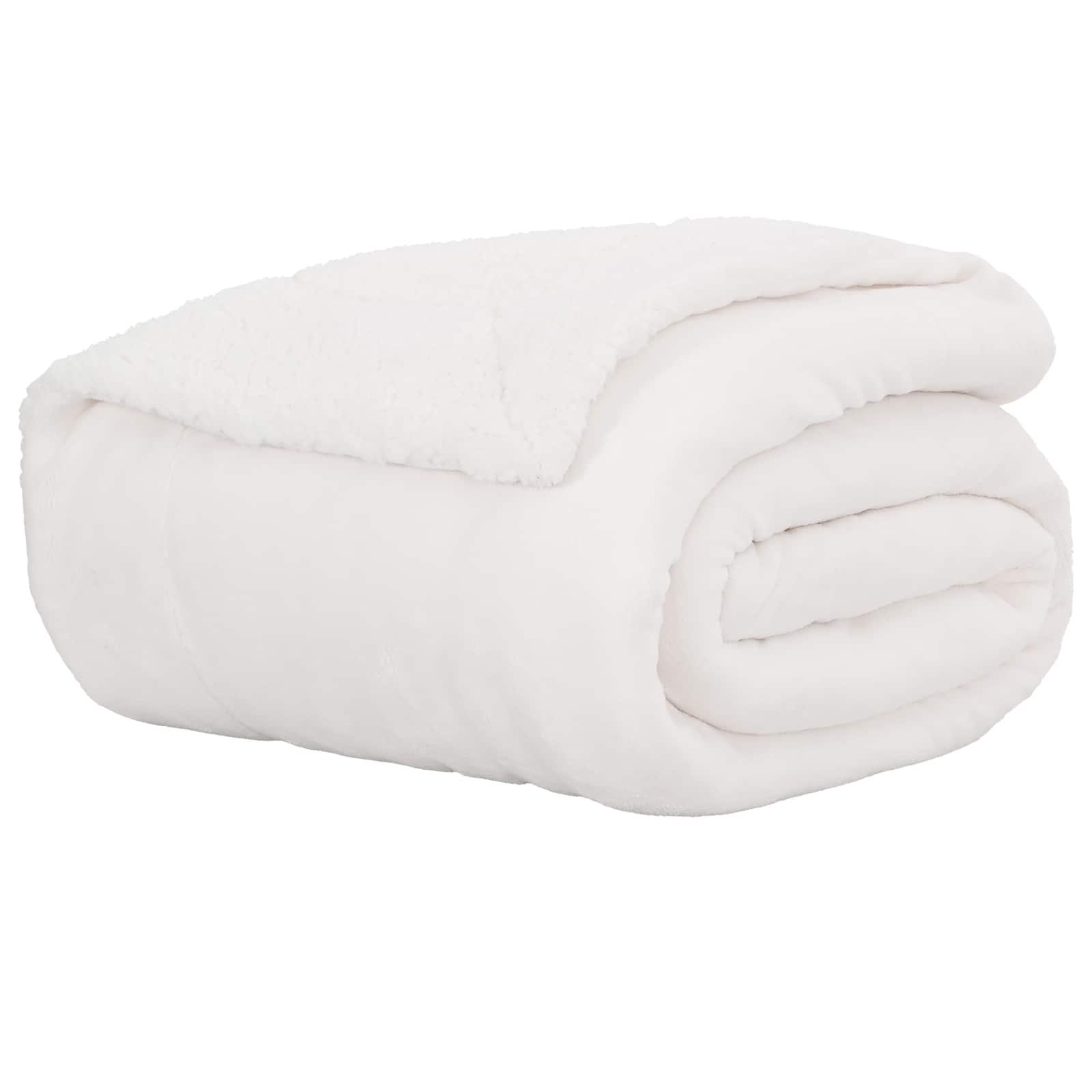 Throw Tæppe Fleece - Hvid / 220 x 240 cm