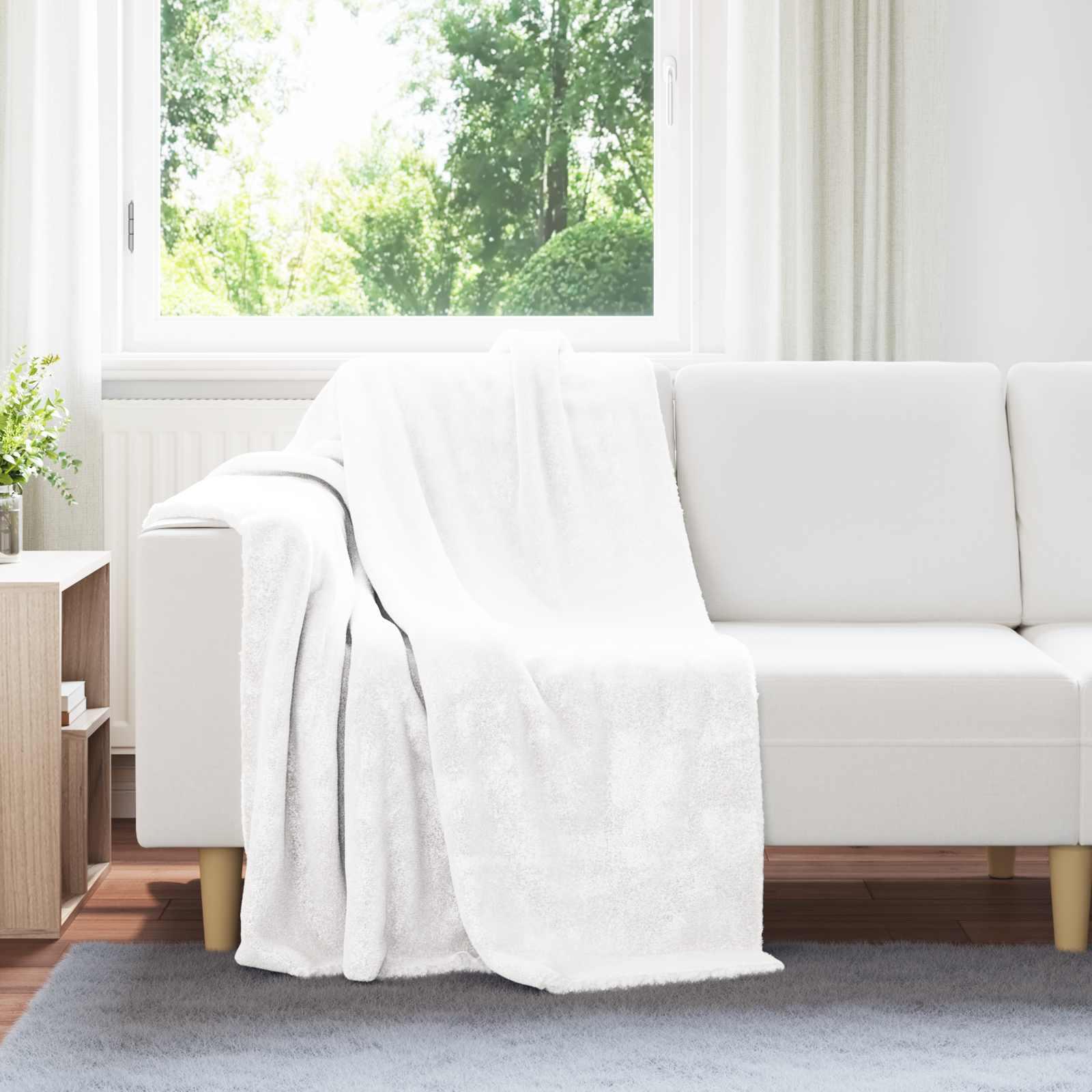 Throw Tæppe Fleece - Hvid / 130 x 150 cm