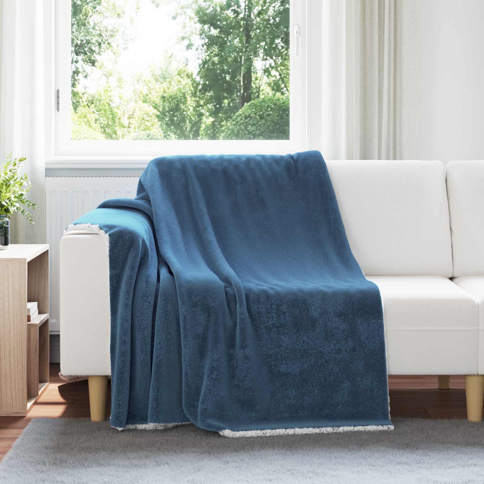 Throw tæppe Mørkeblå 150 x 200 cm Fleece