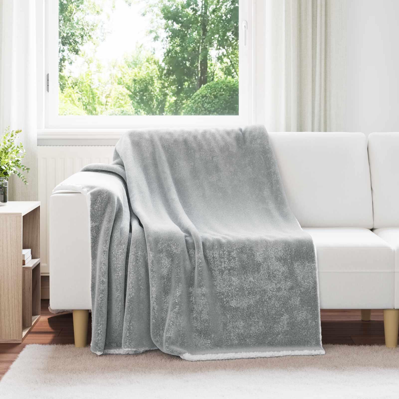 Throw tæppe Grå 150 x 200 cm Fleece