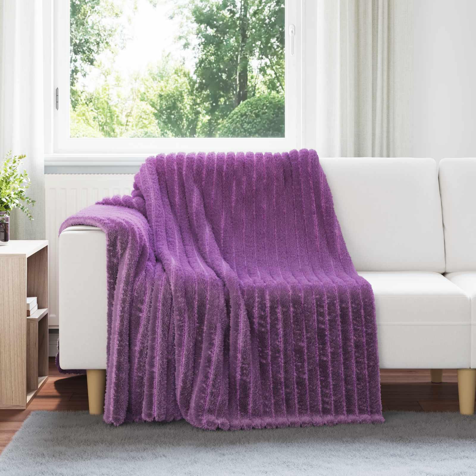 Throw tæppe Lilla 200 x 150 cm Fleece