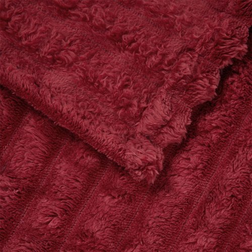 Throw tæppe Bordeaux Rød 150 x 130 cm Fleece