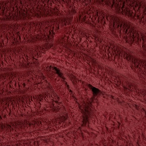 Throw tæppe Bordeaux Rød 150 x 130 cm Fleece