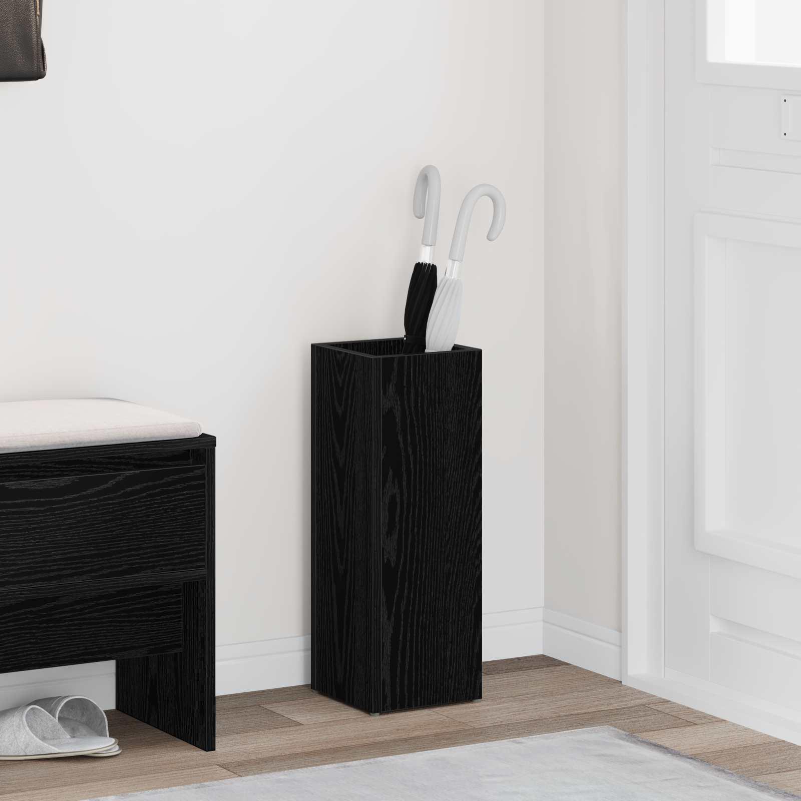 Paraplystativ i sort eg 20 x 20 x 55,5 cm i konstrueret træ