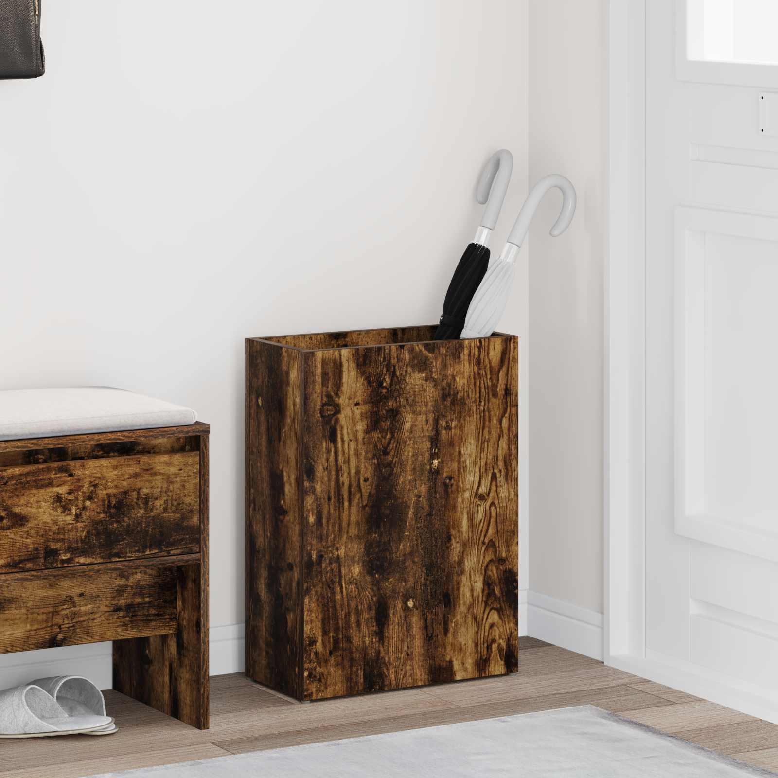vidaXL Parasolfod Røget eg 40 x 20 x 55,5 cm Konstrueret træ