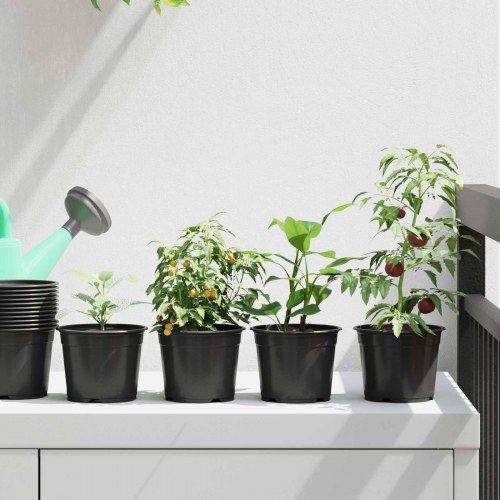 Blomsterpotte 200 stk Sort Ø 15 x 12,5 cm Plastik