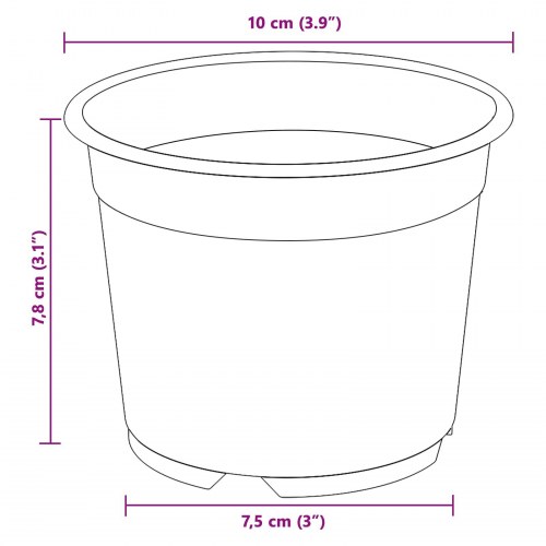 Blomsterpotte 200 stk Sort Ø 15 x 12,5 cm Plastik