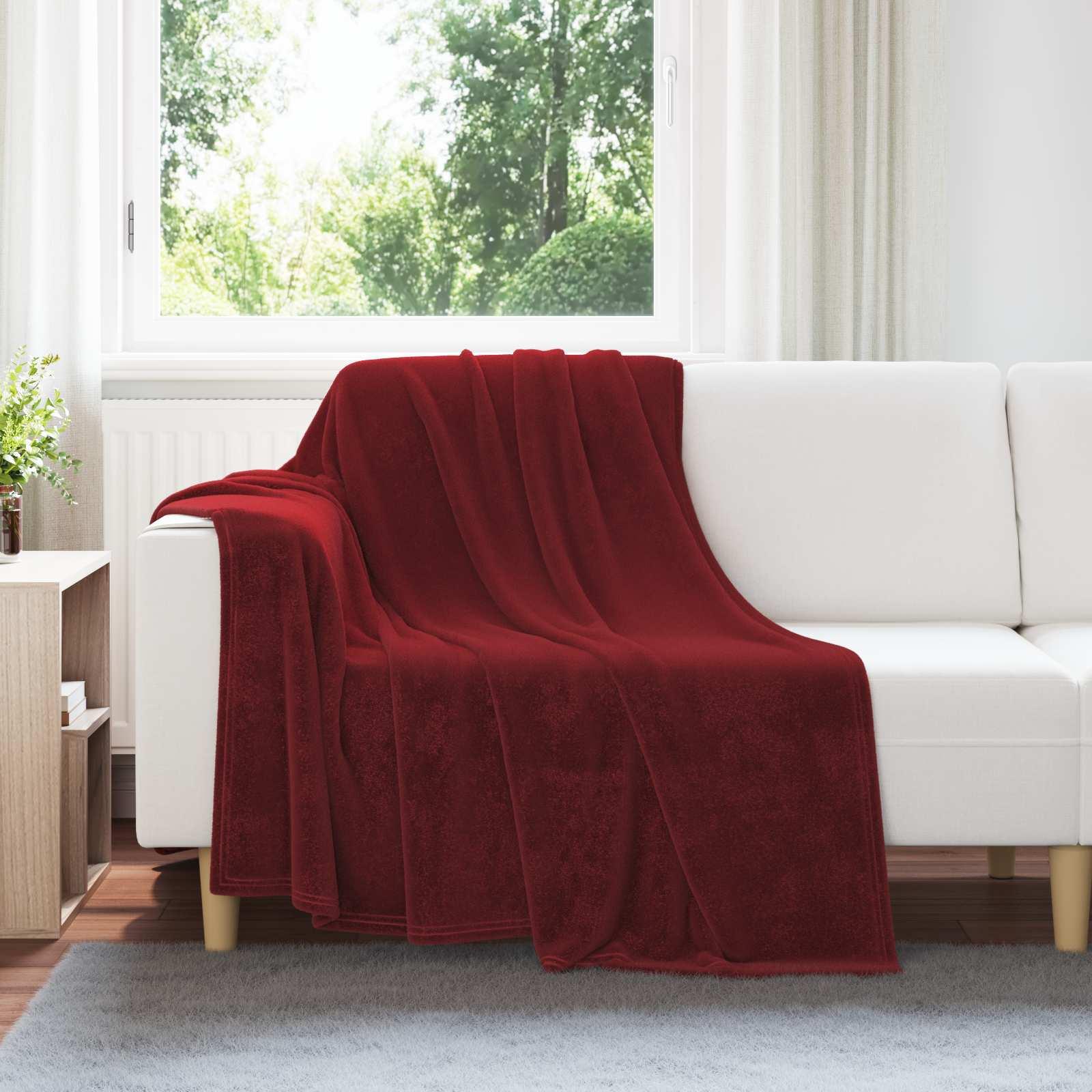 Kastetæpper 6 stk Bordeaux Rød 150 x 200 cm Fleece