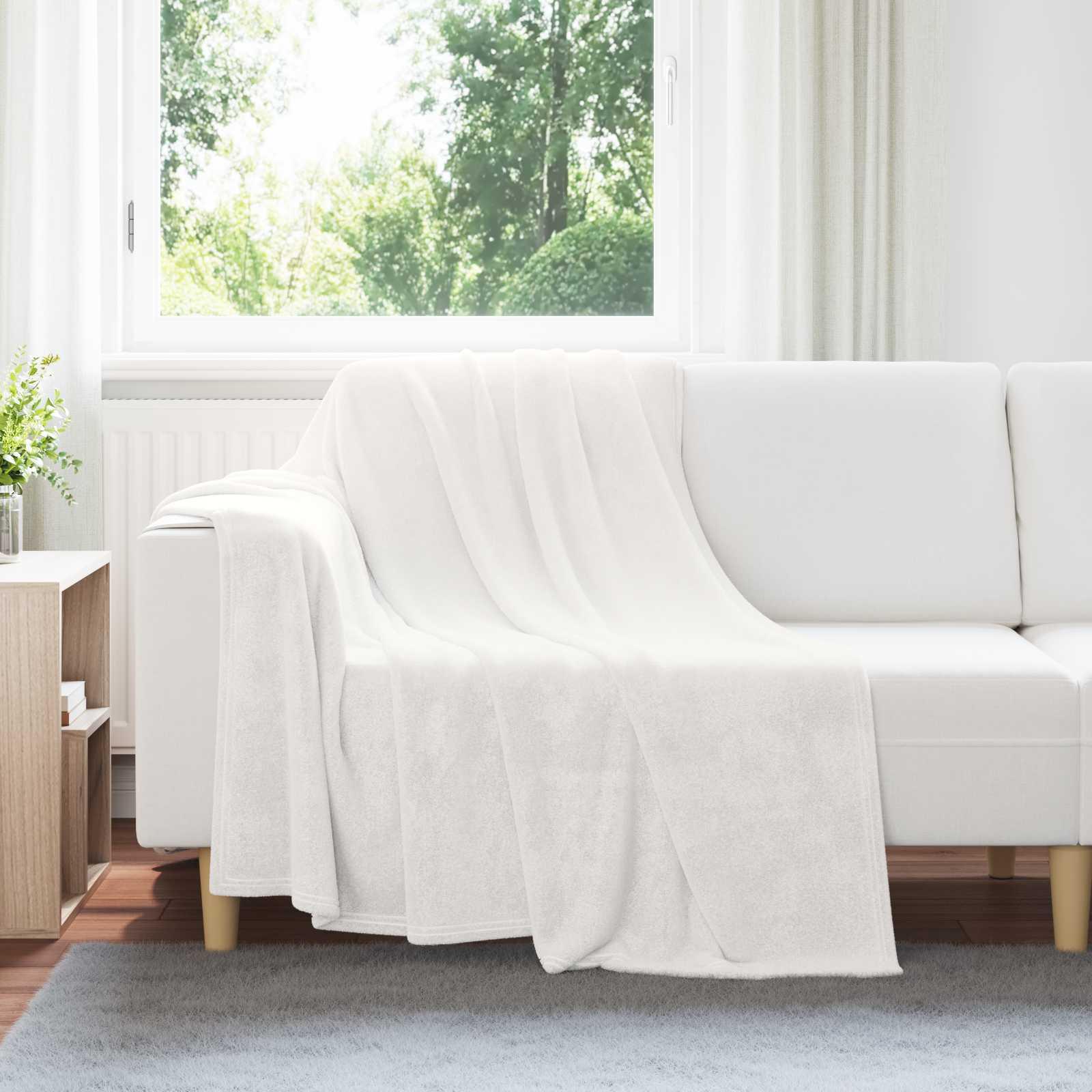 Kastetæpper 6 stk Hvid 150 x 200 cm Fleece