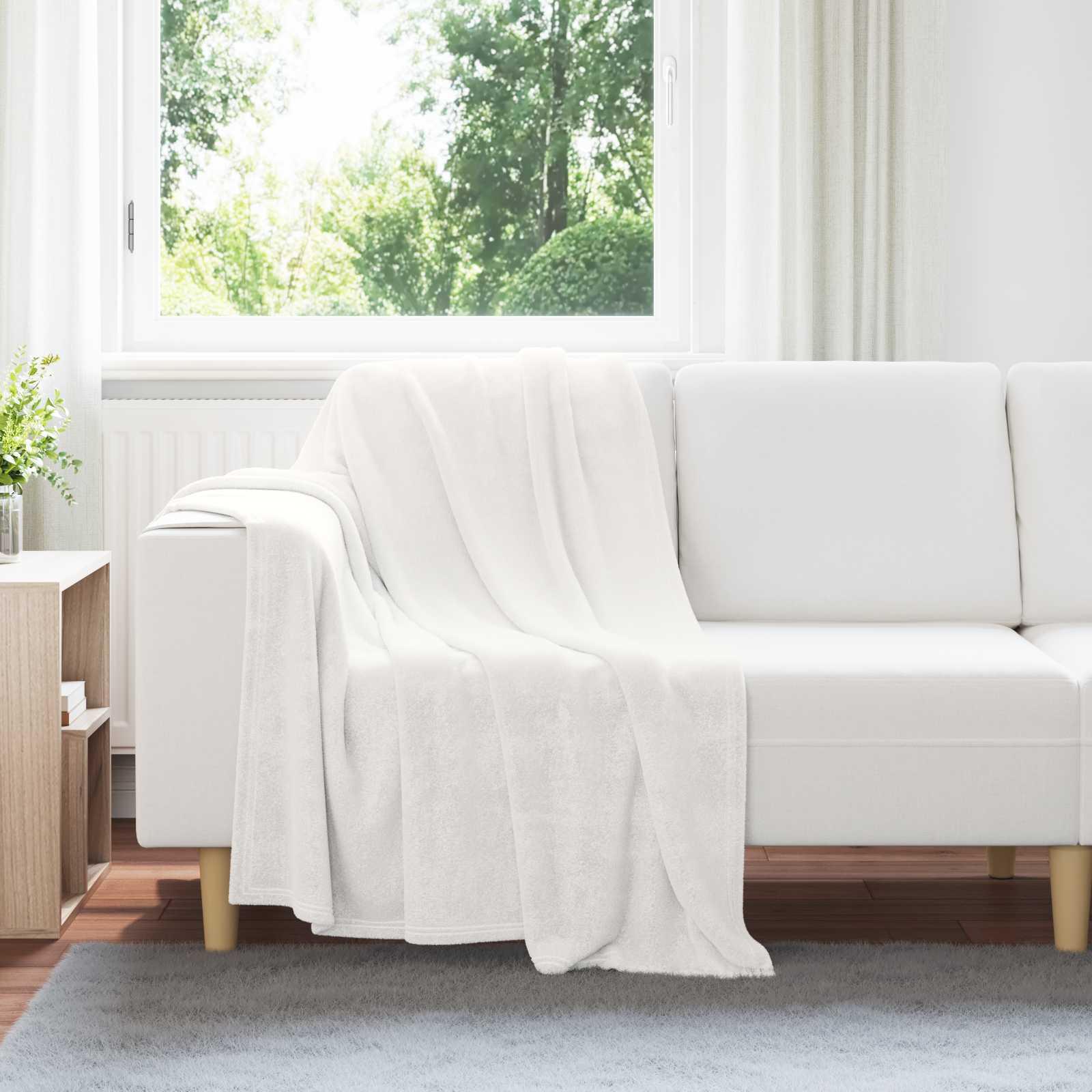 Kastetæpper 6 stk Hvid 130 x 150 cm Fleece