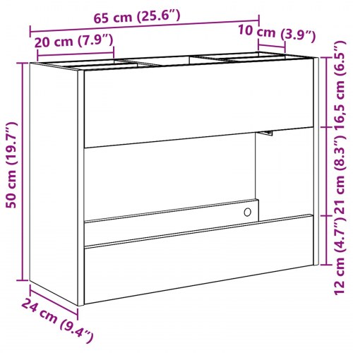 Parasolfod Beton Grå 65 x 24 x 50 cm Konstrueret træ