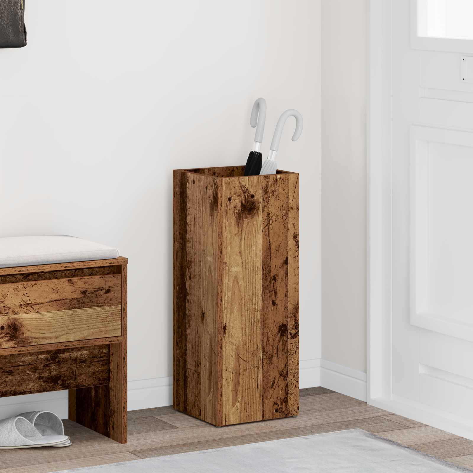 vidaXL Parasolfod Gammelt træ 25 x 24,5 x 64 cm Konstrueret træ