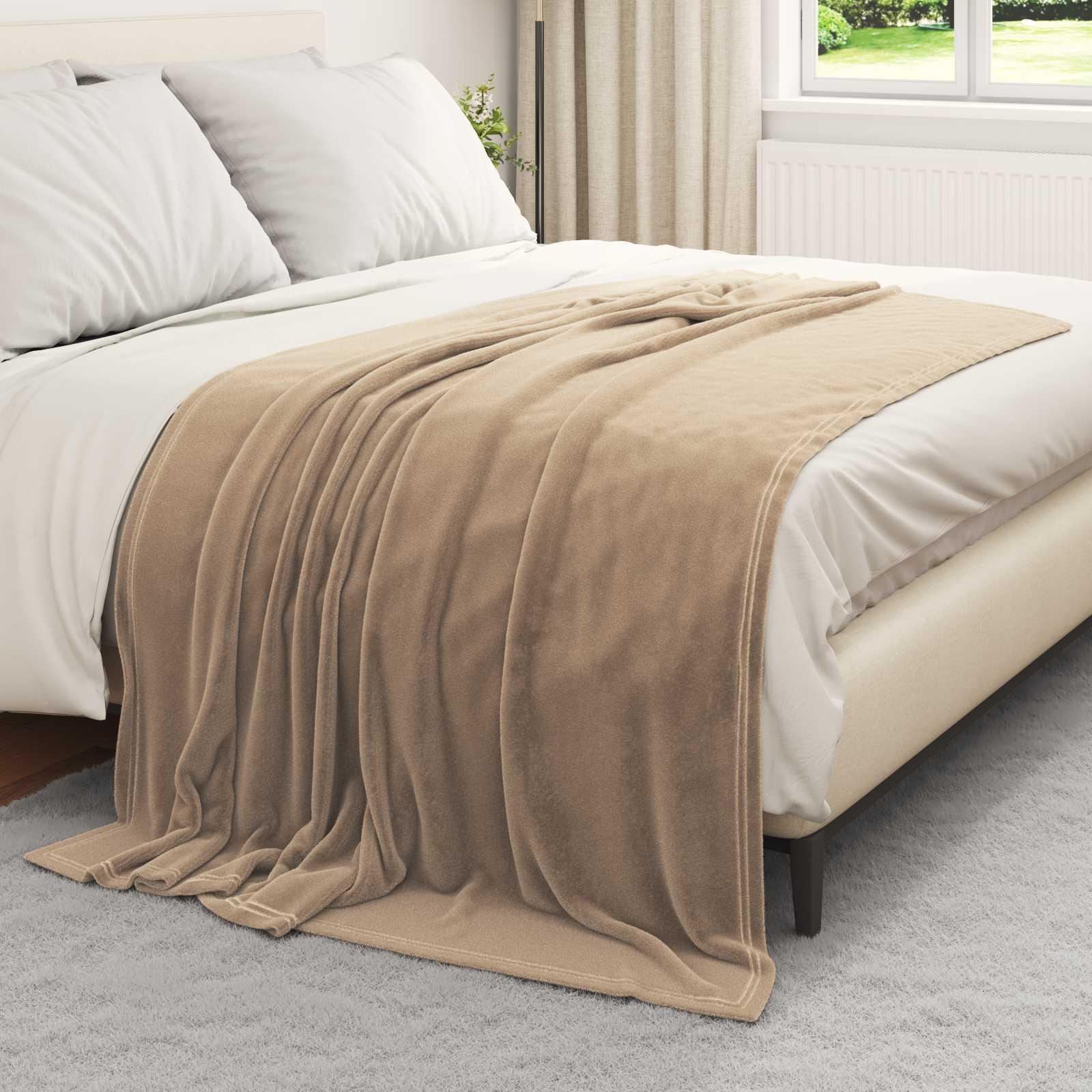 Kastetæpper 6 stk Camel 150 x 200 cm Fleece