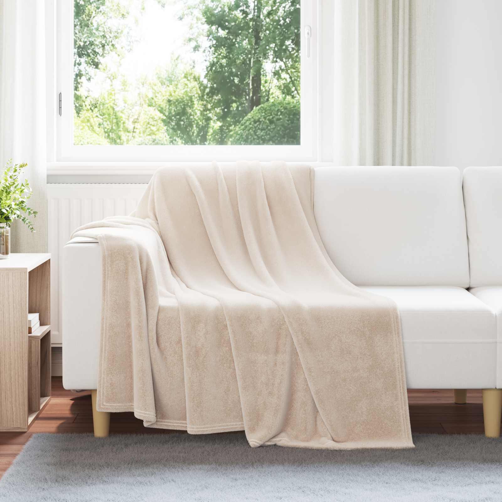 Kastetæpper 6 stk Beige 150 x 200 cm Fleece