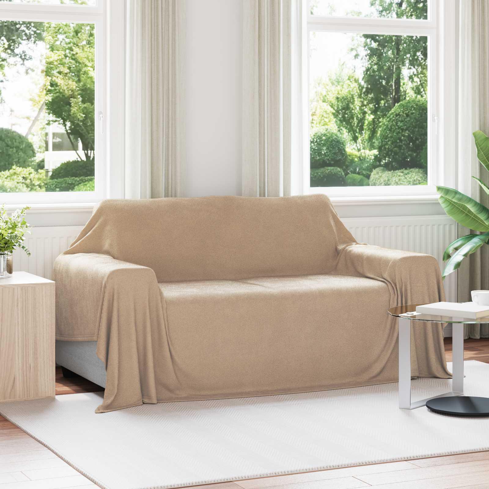 Kastetæpper 6 stk Camel 280 x 210 cm Fleece