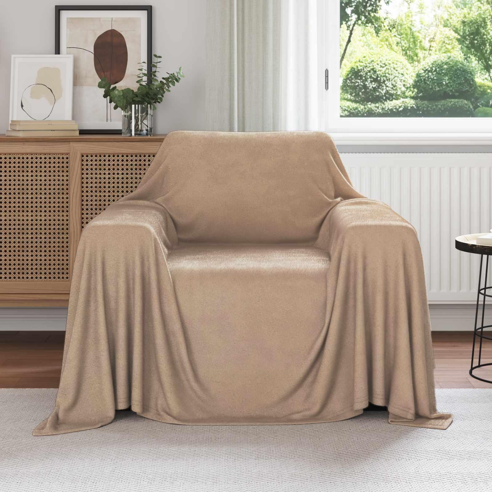 Kastetæpper 6 stk Camel 210 x 140 cm Fleece