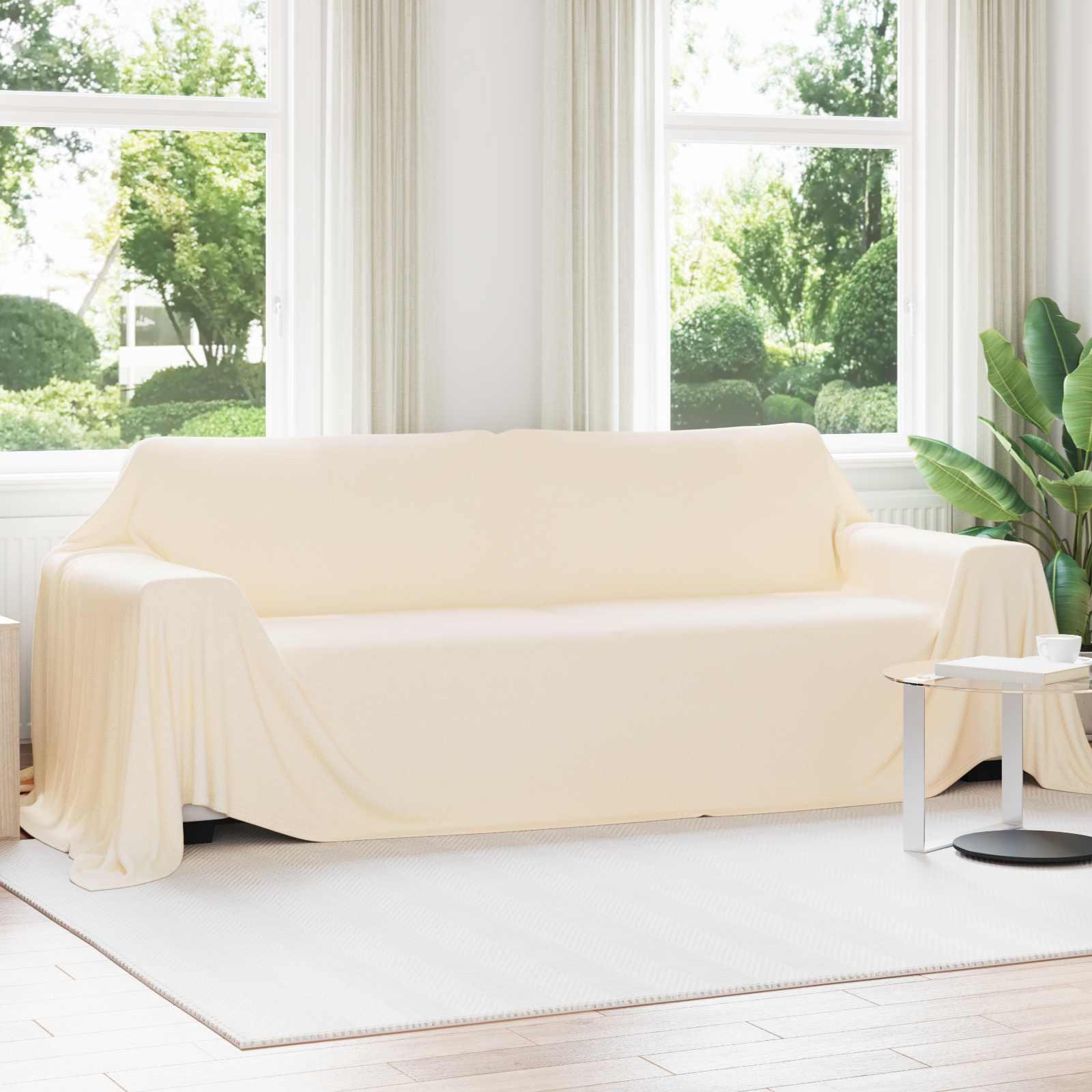Kastetæpper 6 stk Creme 350 x 270 cm Fleece