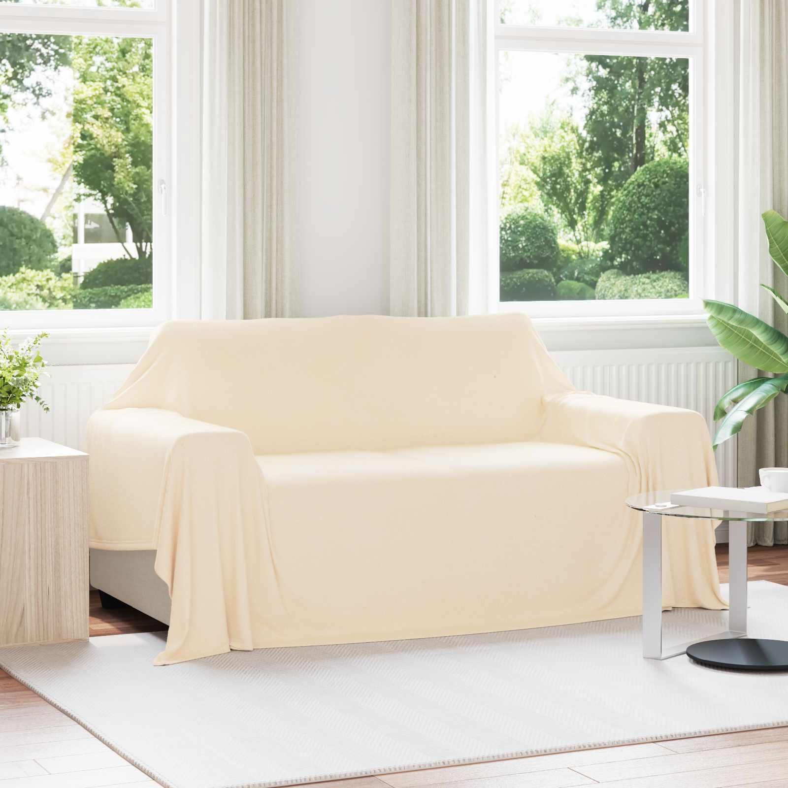Kastetæpper 6 stk Creme 280 x 210 cm Fleece