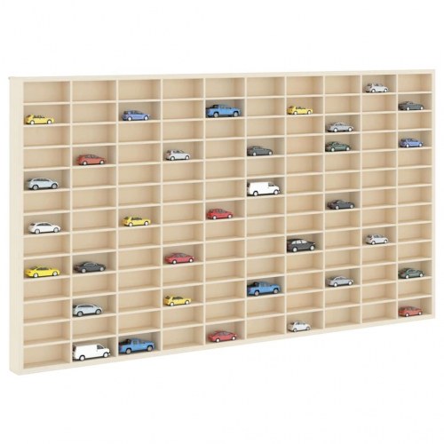 Vægdisplaykasse med hylde Beige 98 x 4,5 x 55 cm Konstrueret træ