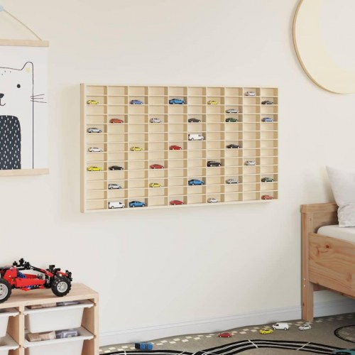 Vægdisplaykasse med hylde Beige 98 x 4,5 x 55 cm Konstrueret træ