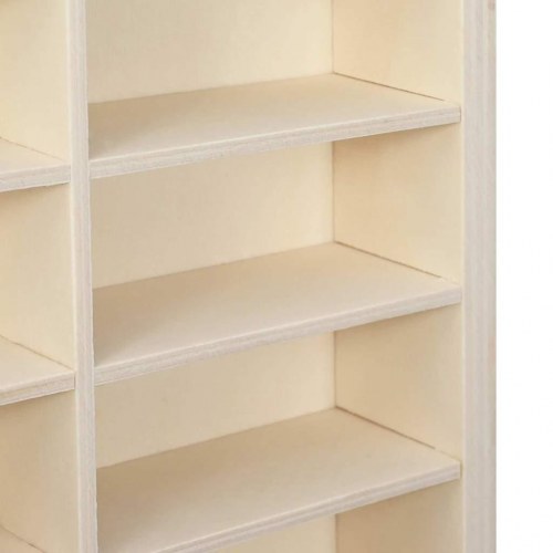 Vægdisplaykasse med hylde Beige 98 x 4,5 x 55 cm Konstrueret træ