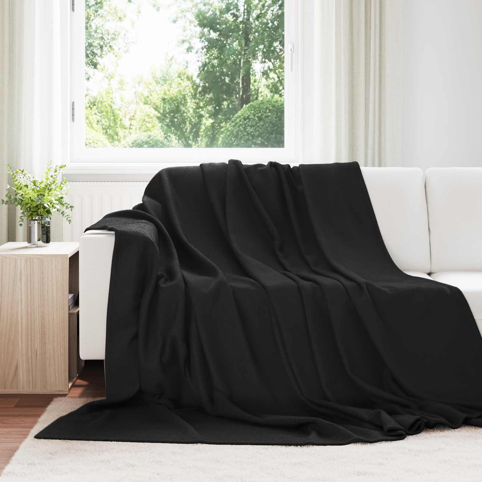 Kastetæpper 24 stk Sort 270 x 240 cm Fleece