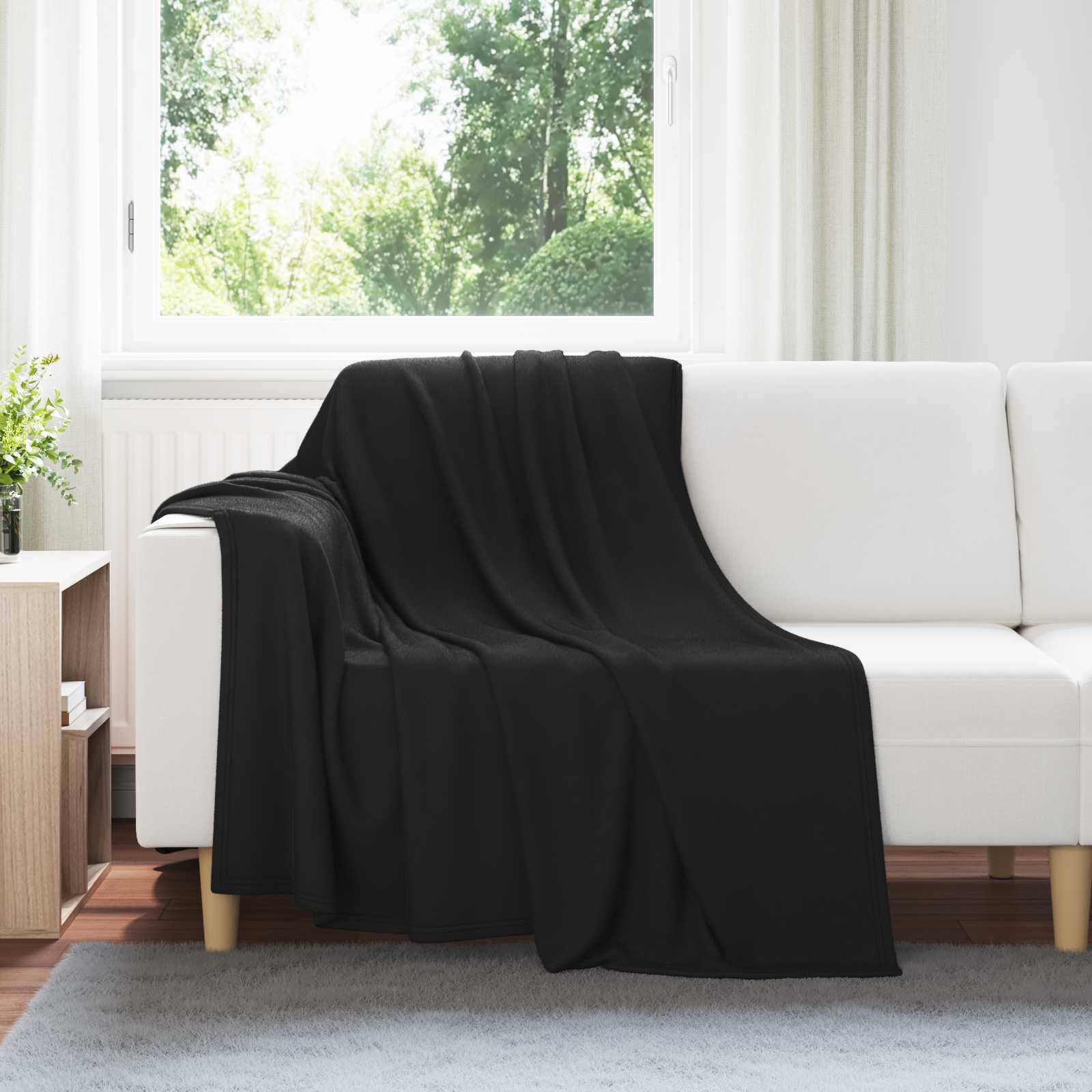 Kastetæpper 24 stk Sort 200 x 150 cm Fleece