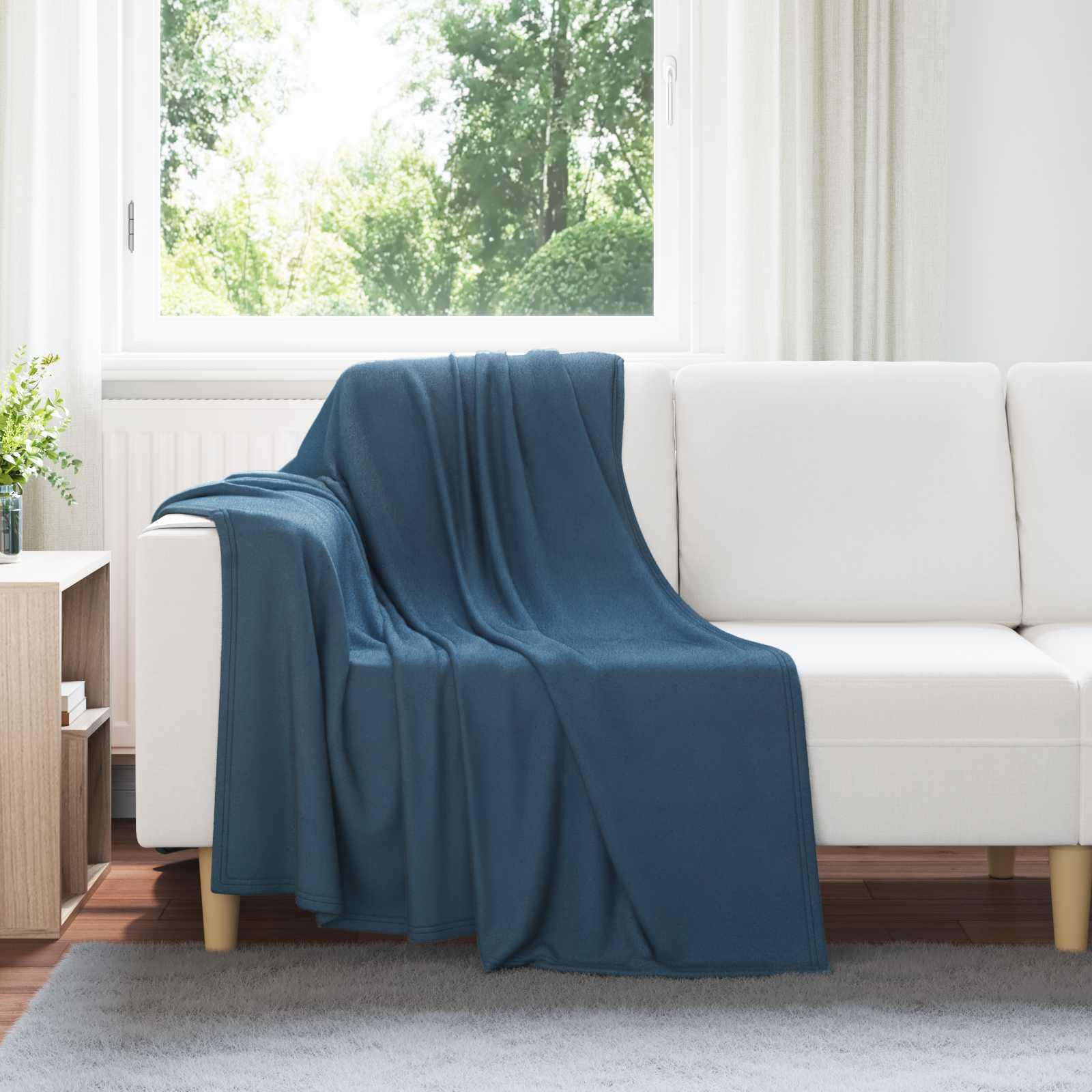 Kastetæpper 24 stk Mørkeblå 170 x 130 cm Fleece